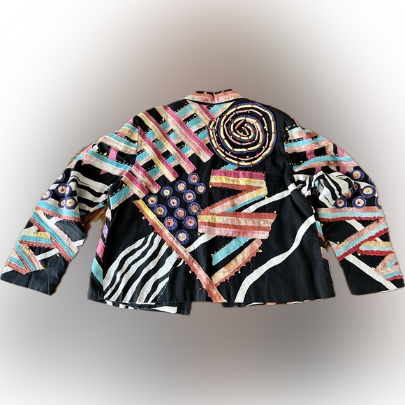 Vintage Sandy Starkman Jacket Button Up Boho Beaded Chaos XL - Picture 2 of 11